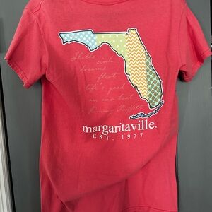 Margaritaville Womens Coral T-Shirt with Florida Design